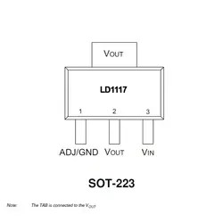 رگولاتور ولتاژ LD1117STR متغیر با پکیج SOT-223