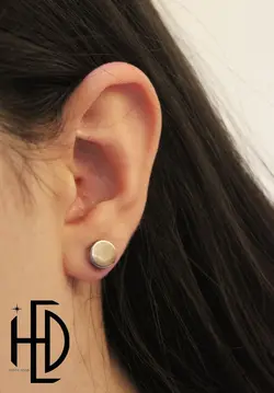 گوشواره گرد نقره ای سایز کوچک
