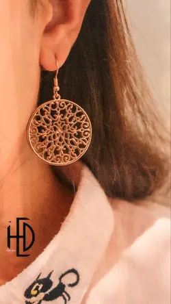 گوشواره آویز طرح دار کد ۱۱۴