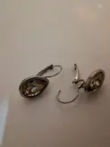 گوشواره آویز طوسی نگین دار کد ۱۱۲