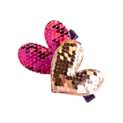 گیره انبری پولکی طرح قلب در 5 رنگ مختلف