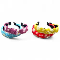 تل پارچه ای گره ای طرح بابونه