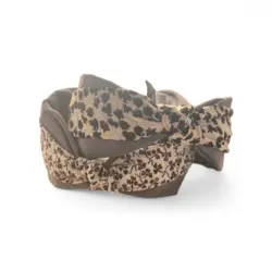 تل گره ای پارچه ای گلدار طوسی و سفید