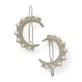 انبری فلزی هلالی نگین دار و مرواریدی