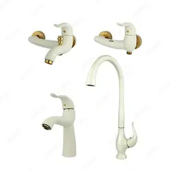 ست شیرآلات راسان مدل اکتاو شیری طلایی