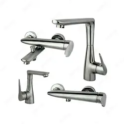 ست شیرآلات راسان مدل رابیت کروم مات