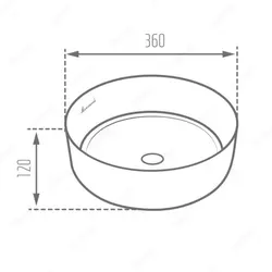 سنگ روشویی روسنگی مروارید مدل دلتا 36 مشکی براق