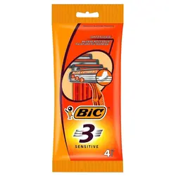 خود تراش 3 تیغه حساس کارتی نارنجی بیک