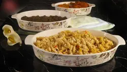 تابه 3 تایی گلدار جینی خارجی مستطیل(مقاوم به حرارت) - فروشگاه کریستال فروزان | Forozan Crystal