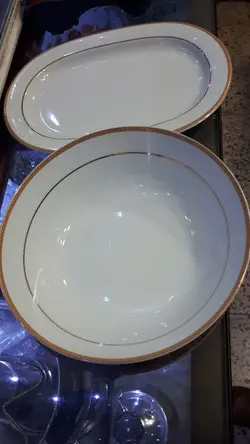 کاسه سالادی الناز طلایی چینی مقصود(کاسه اش)سایز26 درجه یک - فروشگاه کریستال فروزان | Forozan Crystal