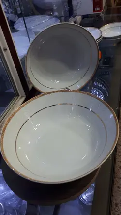 کاسه سالادی الناز طلایی چینی مقصود(کاسه اش)سایز26 درجه یک - فروشگاه کریستال فروزان | Forozan Crystal