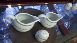 نمک پاش الناز طلایی چینی مقصود درجه یک - فروشگاه کریستال فروزان | Forozan Crystal