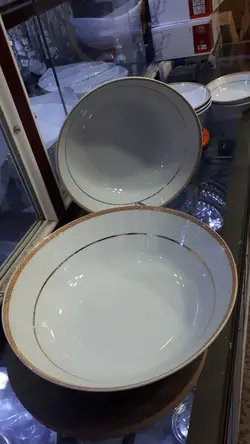 کاسه سالادی23 الناز طلایی چینی مقصود(کاسه اش) درجه یک - فروشگاه کریستال فروزان | Forozan Crystal