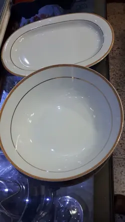 کاسه سالادی23 الناز طلایی چینی مقصود(کاسه اش) درجه یک - فروشگاه کریستال فروزان | Forozan Crystal