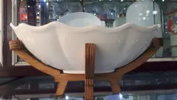 کشکول منحنی ساینا پایه چوب پلی وود روس (میوه گز خورشت خوری) - فروشگاه کریستال فروزان | Forozan Crystal