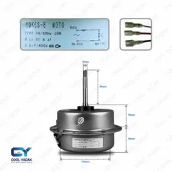 موتور فن بیرونی کولرگازی 68 وات چپگرد YDK68_6 | فروشگاه اینترنتی کول یدک