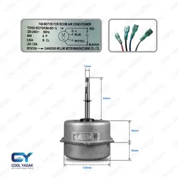موتور فن بیرونی کولرگازی چپگرد 90 وات YDK-90 دو دور