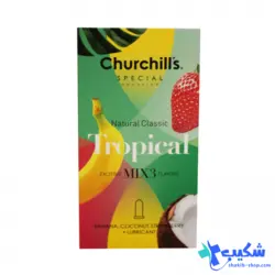 کاندوم چرچیلز مدل Natural Classic Tropical بسته 12 عددی - فروشگاه تجهیزات پزشکی شکیب