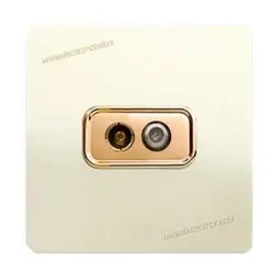 کلید پریز کریستال مدل صدفی طلایی