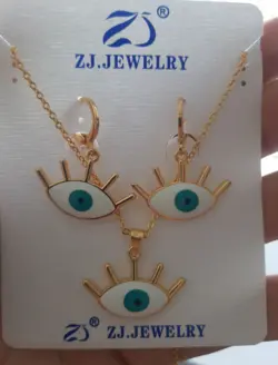نیم ست طرح طلا مدل چشم کد N002