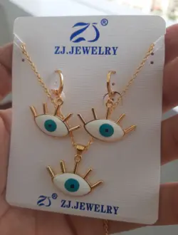 نیم ست طرح طلا مدل چشم کد N002