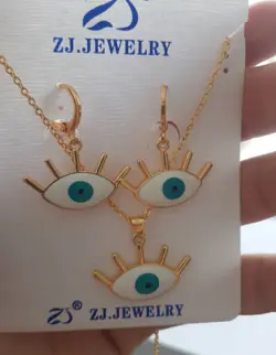 نیم ست طرح طلا مدل چشم کد N002