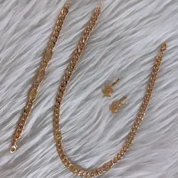 سرویس 4 پارچه (گردنبند-دستبند-گوشواره) زنانه مدل گوچی مشابه طلا کد 2-S001