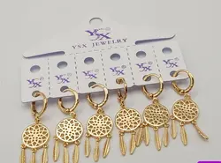 گوشواره مجلسی طرح طلا کد E007