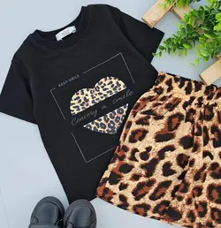 ست زیبای پلنگی 😍شلوارک نخی