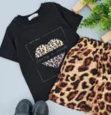 ست زیبای پلنگی 😍شلوارک نخی