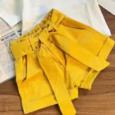 کراپ شورتک کتان در 7رنگ زیبا