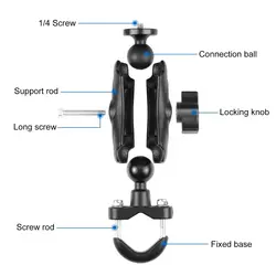 پایه نگهدارنده U-Bolt PULUZ برای نصب روی فرمان موتور سیکلت – مناسب GoPro، Insta360، DJI Osmo و سایر دوربین‌های اکشن