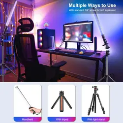 چراغ دستی عکاسی PULUZ مدل PU4140 | نور RGB کامل با 132 LED
