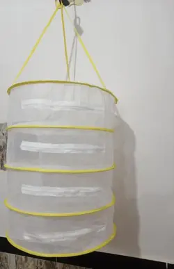 توری 4 طبقه سایز بزرگ خشک کن میوه و گل محمدی و سبزیجات زیپ دار  با میله های ضد زنگ