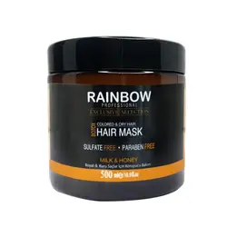 ماسک مو بدون سولفات رینبو زرد حاوی عصاره شیر و عسل