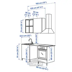 آشپزخانه ایکیا مدل IKEA ENHET رنگ اثر بلوط اینهت