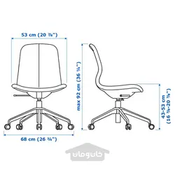 صندلی کنفرانس ایکیا مدل IKEA LÅNGFJÄLL رنگ سبز-خاکستری گانارد/مشکی