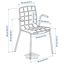 صندلی کنفرانس ایکیا مدل IKEA LÄKTARE رنگ خاکستری/سفید متوسط