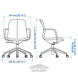 صندلی کنفرانس با تکیه گاه دست ایکیا مدل IKEA LÅNGFJÄLL رنگ خاکستری تیره گانارد