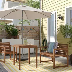 نیمکت با تکیه گاه، در فضای باز ایکیا مدل IKEA NÄMMARÖ