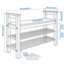 نیمکت با محل نگهداری کفش ایکیا مدل IKEA HEMNES