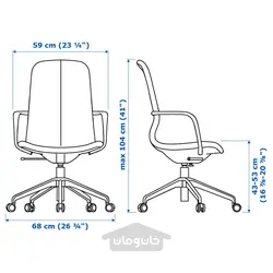 صندلی کنفرانس با تکیه گاه دست ایکیا مدل IKEA LÅNGFJÄLL رنگ بژ گانارد