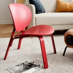 صندلی راحتی ایکیا مدل IKEA FRÖSET رنگ روکش بلوط با رنگ قرمز