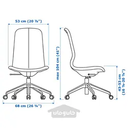 صندلی کنفرانس ایکیا مدل IKEA LÅNGFJÄLL رنگ خاکستری تیره گانارد