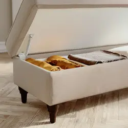 نیمکت با انباری ایکیا مدل IKEA ESSEBODA رنگ بژ روشن کناباک