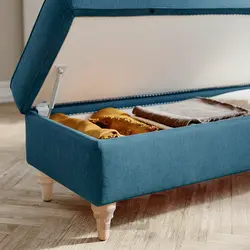 نیمکت با انباری ایکیا مدل IKEA ESSEBODA رنگ آبی تالمیرا