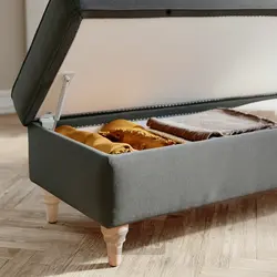 نیمکت با انباری ایکیا مدل IKEA ESSEBODA رنگ خاکستری متوسط تالمیرا