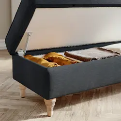 نیمکت با انباری ایکیا مدل IKEA ESSEBODA رنگ آنتراسیت کناباک