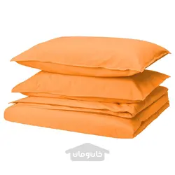 روکش لحاف و 2 عدد روبالشی ایکیا مدل IKEA ÄNGSLILJA رنگ نارنجی