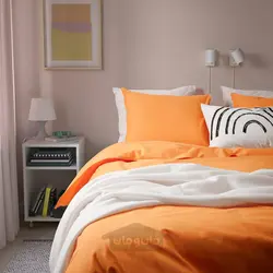 روکش لحاف و 2 عدد روبالشی ایکیا مدل IKEA ÄNGSLILJA رنگ نارنجی